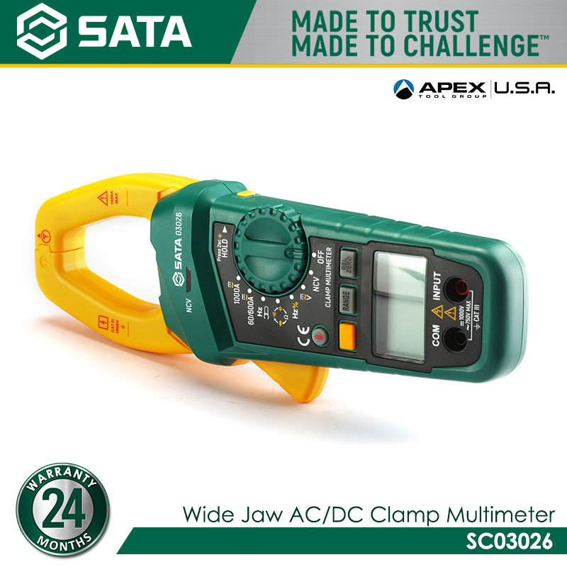 SATA SC03026 Wide Jaw AC/DC Clamp Meter - Image 3