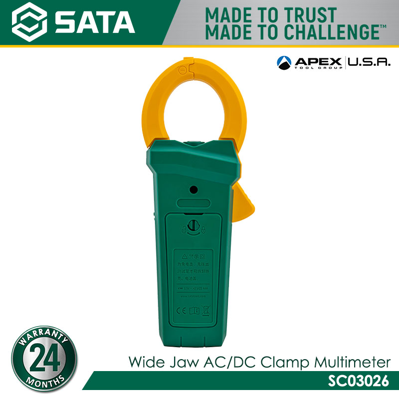 SATA SC03026 Wide Jaw AC/DC Clamp Meter - Image 4