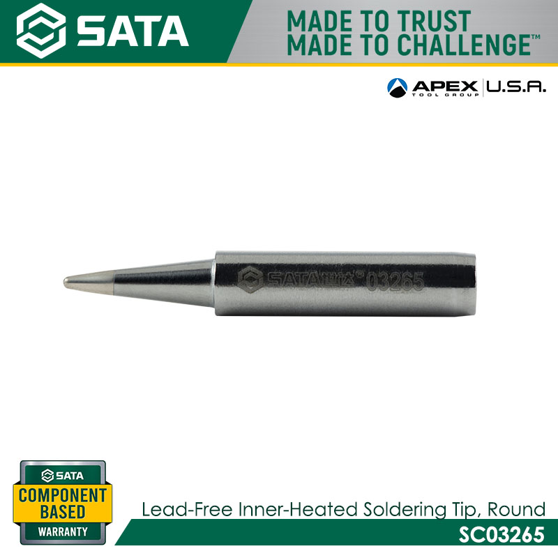 SATA SC03265 Lead-Free inner-Heated Soldering Tip,Rounded