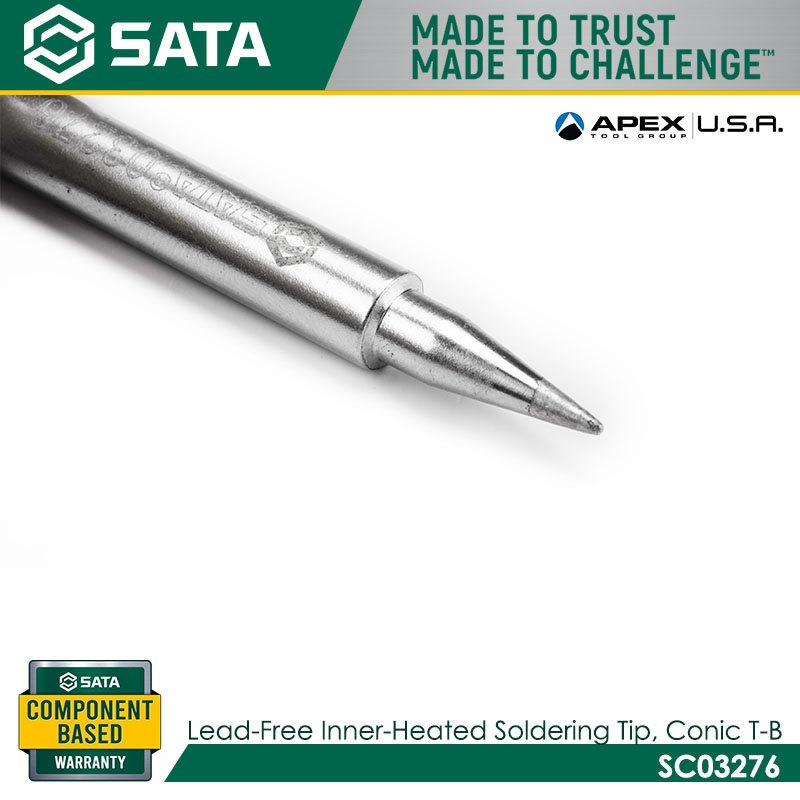 SATA SC03276 Lead-Free Inner-Heated Soldering Tip, Conic T-B