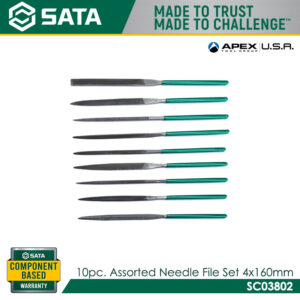 SATA SC03802 10Pc. Assorted Needle File Set 4×160mm