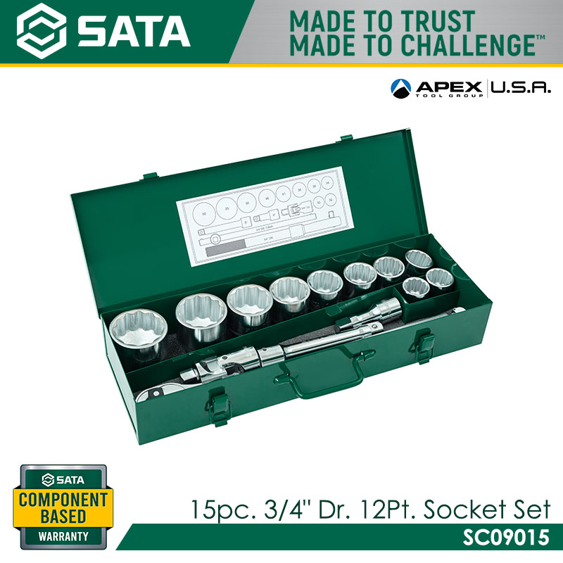 SATA SC09015 15Pc. 3/4" Dr. 12Pt. Socket Set - Image 3
