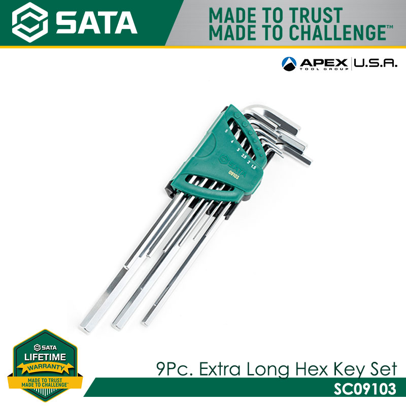 SATA SC09103 9Pc. Extra Long Hex Key Set - Image 2