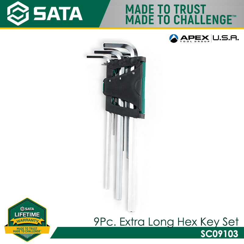 SATA SC09103 9Pc. Extra Long Hex Key Set - Image 3