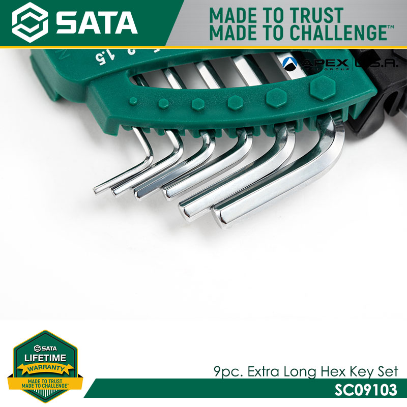 SATA SC09103 9Pc. Extra Long Hex Key Set - Image 2