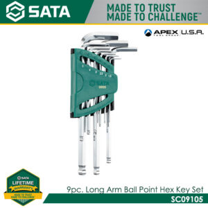 SATA SC09105 9Pc. Long Arm Ball Point Hex Key Set