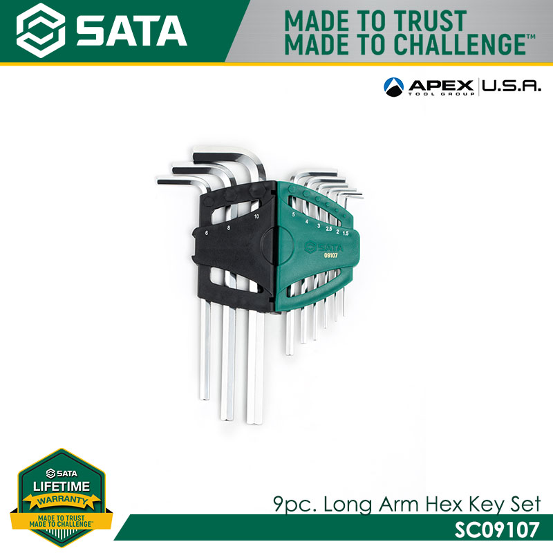 SATA SC09107 9Pc. Long Arm Hex Key Set