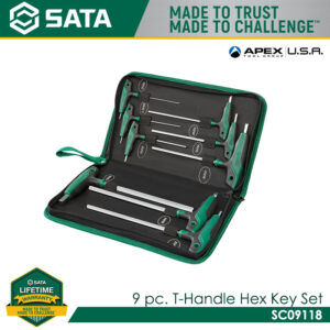 SATA SC09118 9Pc. T-Handle Hex Key Set