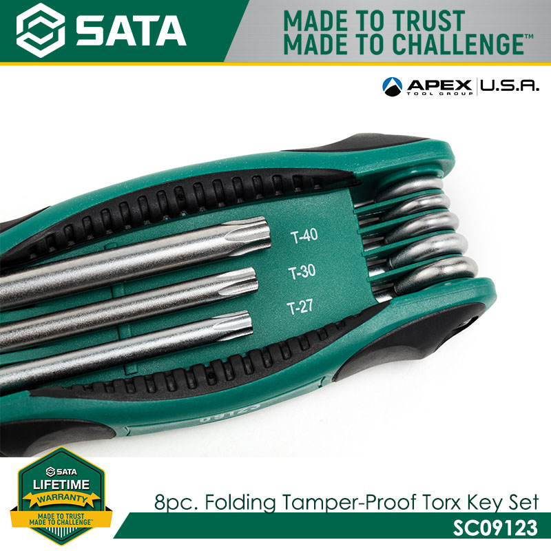 SATA SC09123 8Pc. Folding Tamper-Proof Torx® Key Set