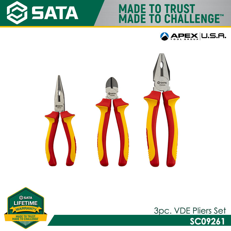 SATA SC09261 3Pc. VDE Pliers Set