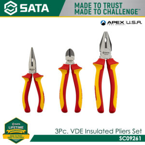 SATA SC09261 3Pc. VDE Insulated Pliers Set