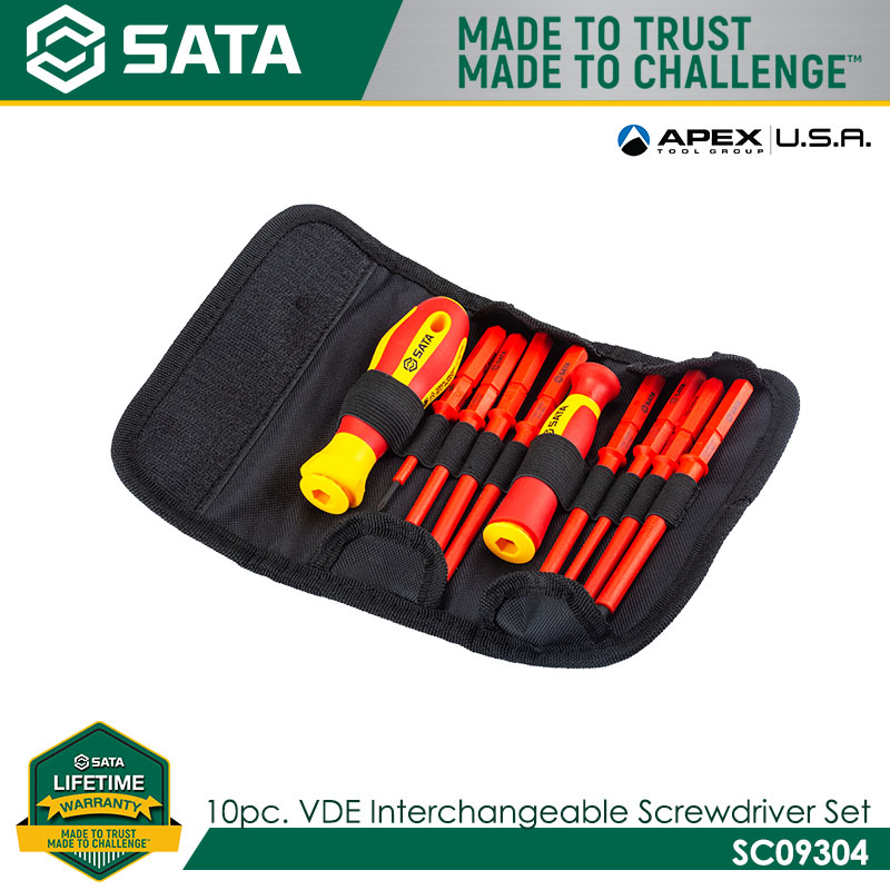 SATA SC09304 10Pc. VDE Interchangeable Screwdriver Set
