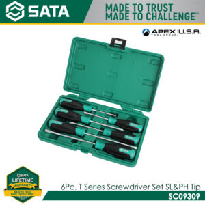 SATA SC09309 6Pc. T Series Screwdriver Set, Slotted & Phillips Tips