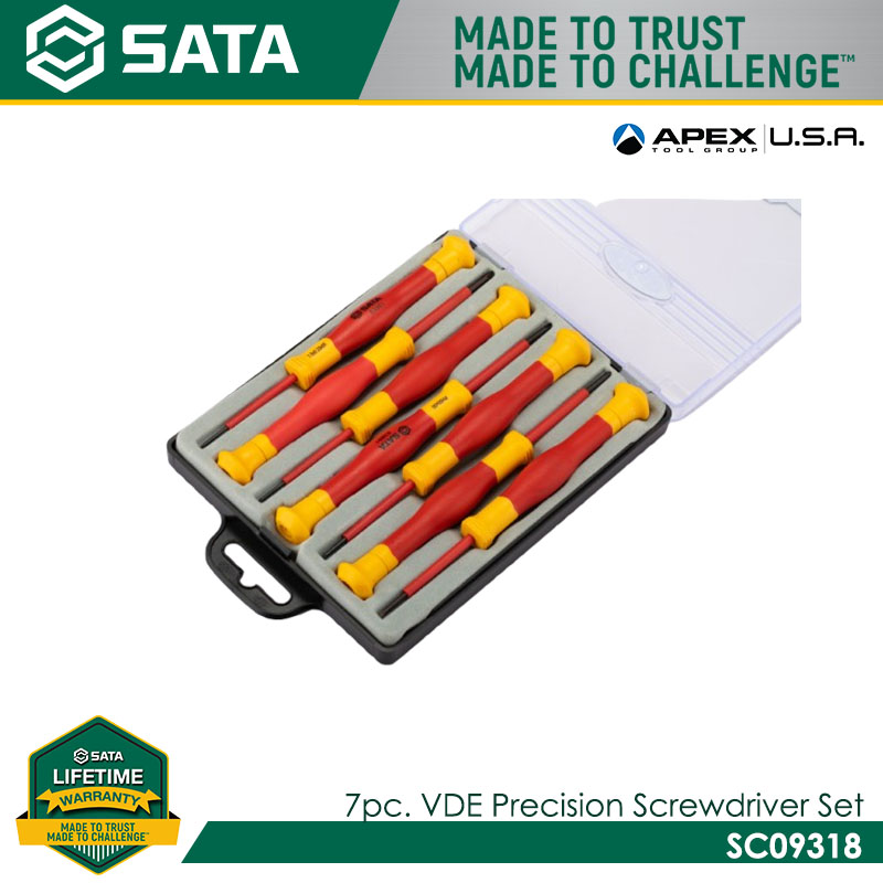 SATA SC09318 7Pc. VDE Precision Screwdriver Set