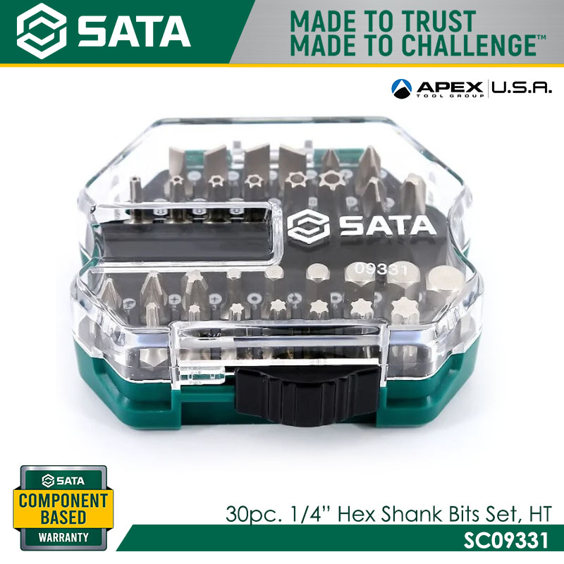 SATA SC09331 30pc. 1/4" Hex Shank Bits Set, for Hand Tool