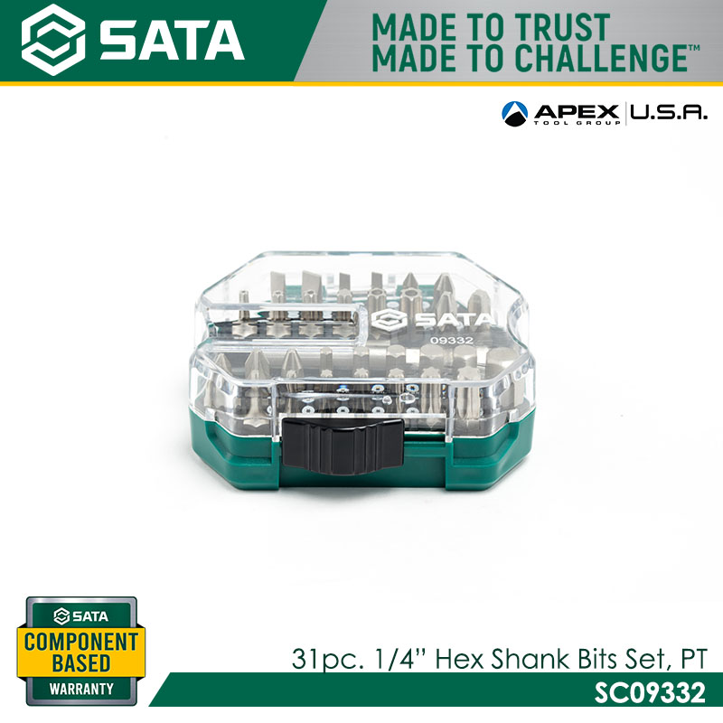 SATA SC09332 31pc. 1/4" Hex Shank Bits Set, for Power Tool
