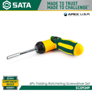 SATA SC09349 6Pc. Folding Ratcheting Screwdriver Set