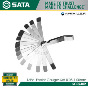 SATA SC09402 16Pc. Feeler Gauge Set 0.05-1.00mm