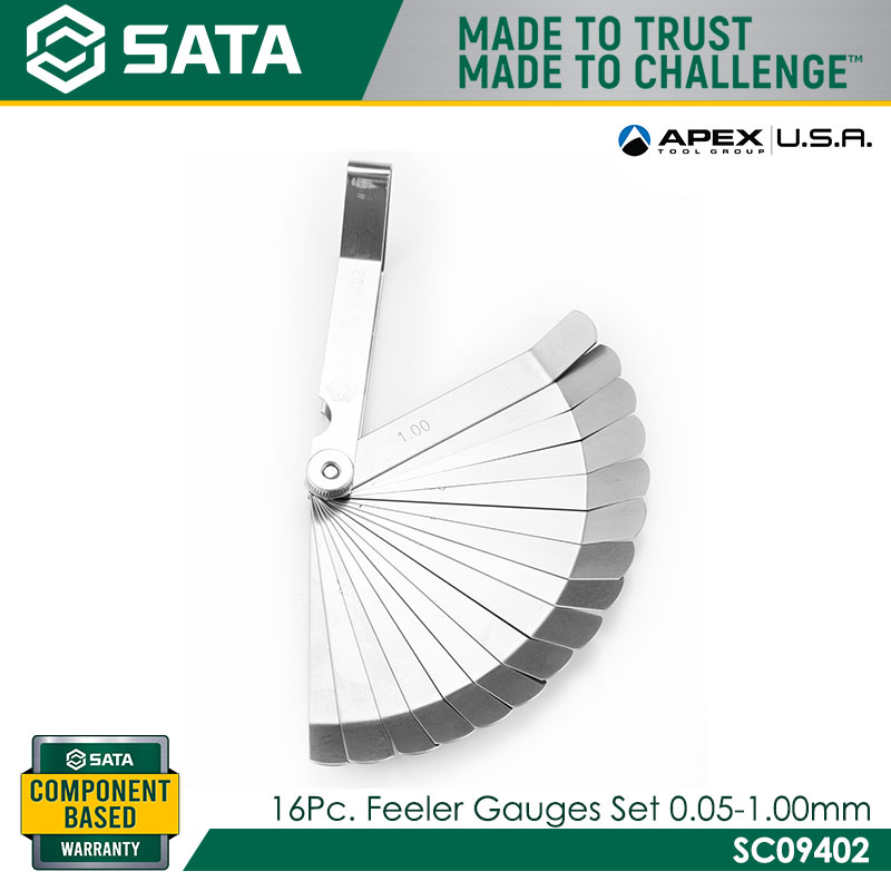 SATA SC09402 16Pc. Feeler Gauge Set 0.05-1.00mm - Image 3