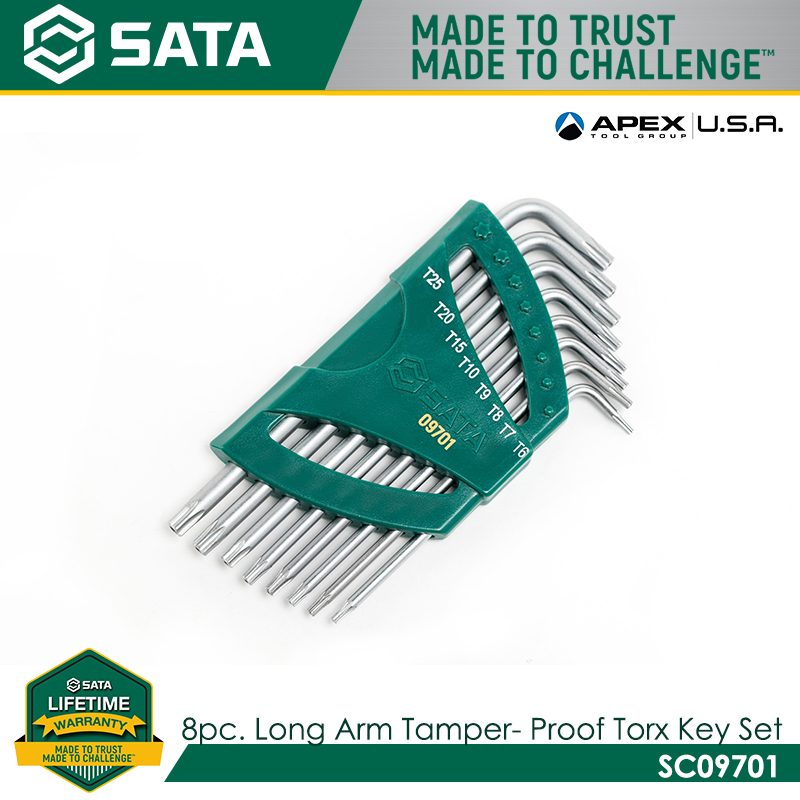 SATA SC09701 8Pc. Long Arm Tamper-Proof Torx® Key Set