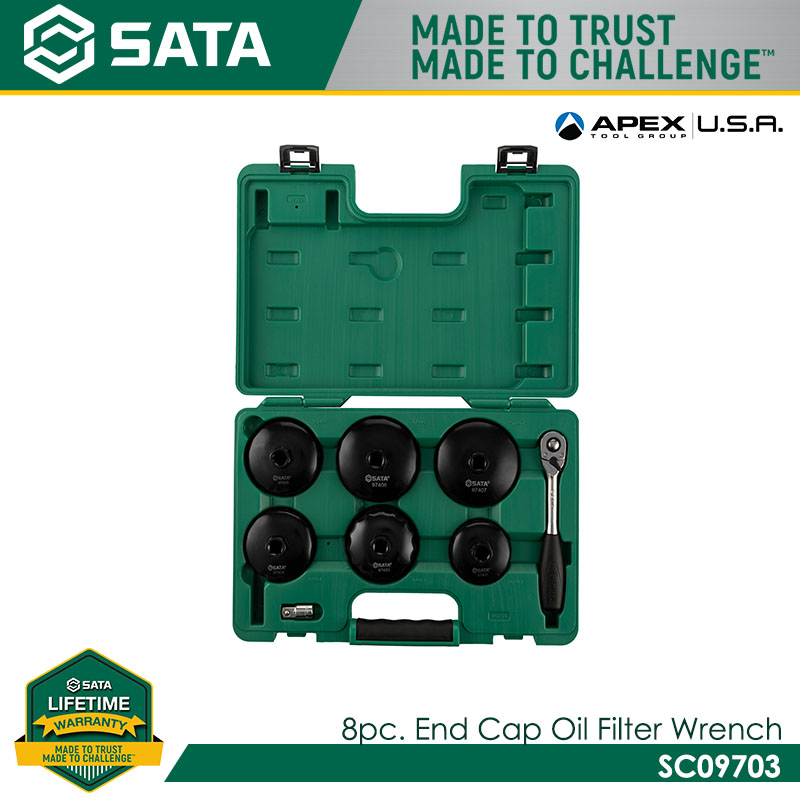 SATA SC09703 8Pc. End Cap Oil Filter Wrench