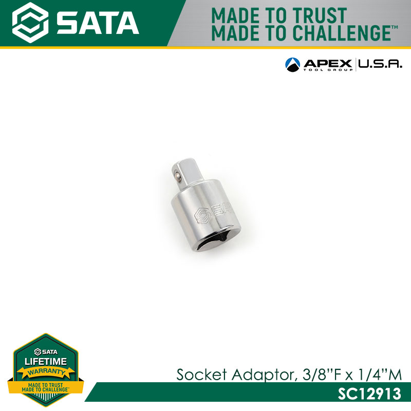SATA SC12913 3/8" Dr. Socket Adaptor 3/8"F x 1/4" M