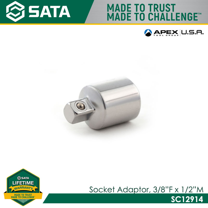 SATA SC12914 3/8" Dr. Socket Adaptor 3/8"F x 1/2" M