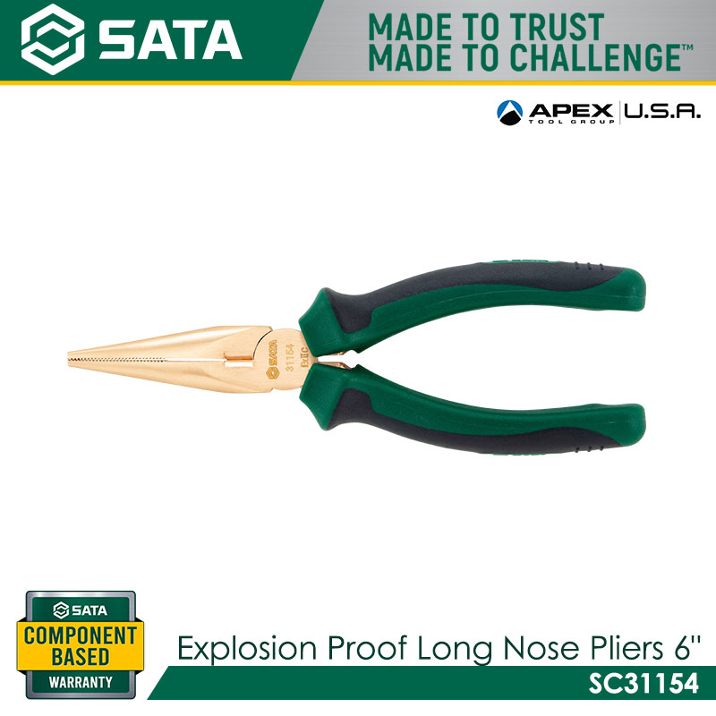 SATA SC31154 Explosion Proof Long Nose Pliers 6"