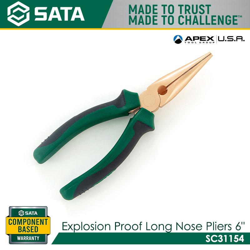 SATA SC31154 Explosion Proof Long Nose Pliers 6" - Image 2