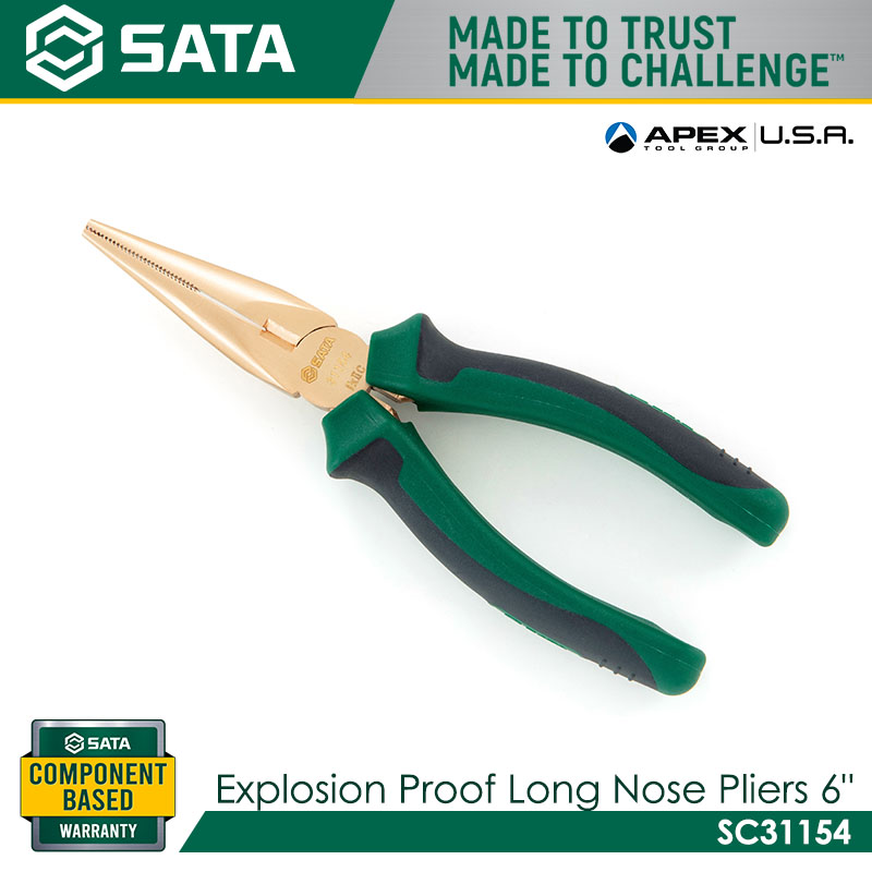 SATA SC31154 Explosion Proof Long Nose Pliers 6" - Image 3
