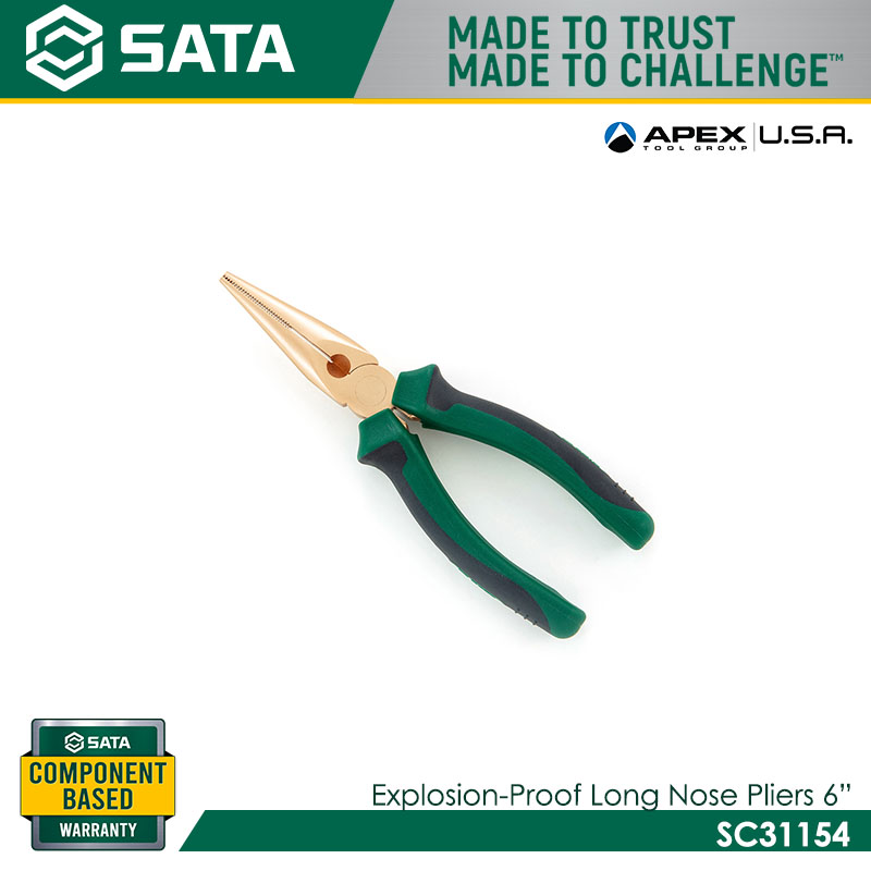 SATA SC31154 Explosion-Proof Long Nose Pliers 6"