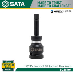 SATA 1/2" Dr. Impact Bit Socket, Hexagon