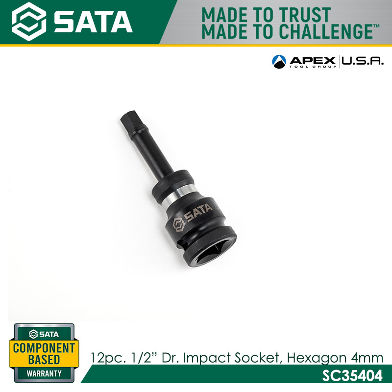 SATA 1/2" Dr. Impact Bit Socket, Hexagon