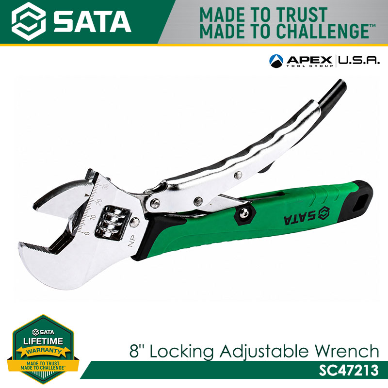 SATA SC47213 8" Locking Adjustable Wrench - Image 3
