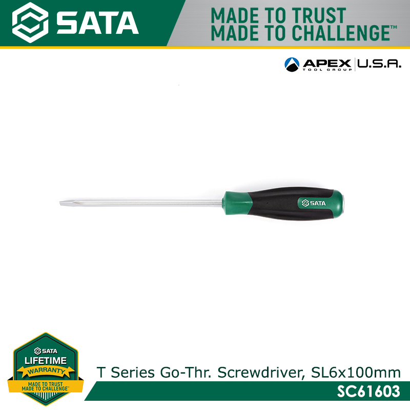 SATA T Series Go-Through Screwdriver, Slotted