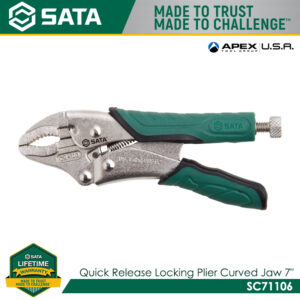 SATA SC71106 Quick Release Locking Plier Curved Jaw 7"