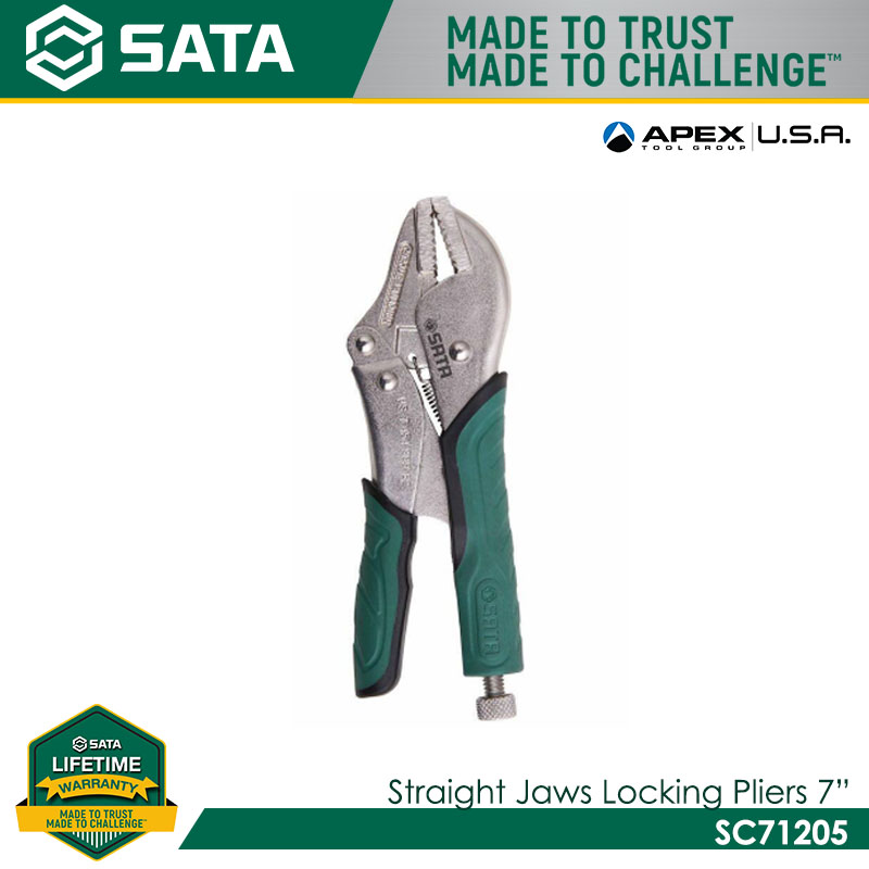 SATA SC71205 Quick Release Locking Pliers, Straight Jaw 7"