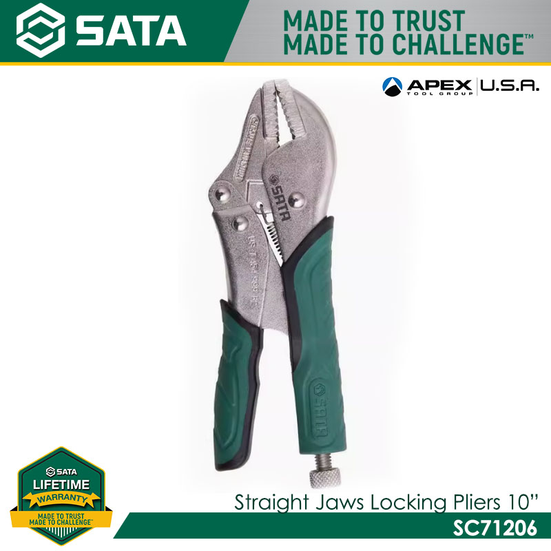 SATA SC71206 Quick Release Locking Pliers, Straight Jaw 10"