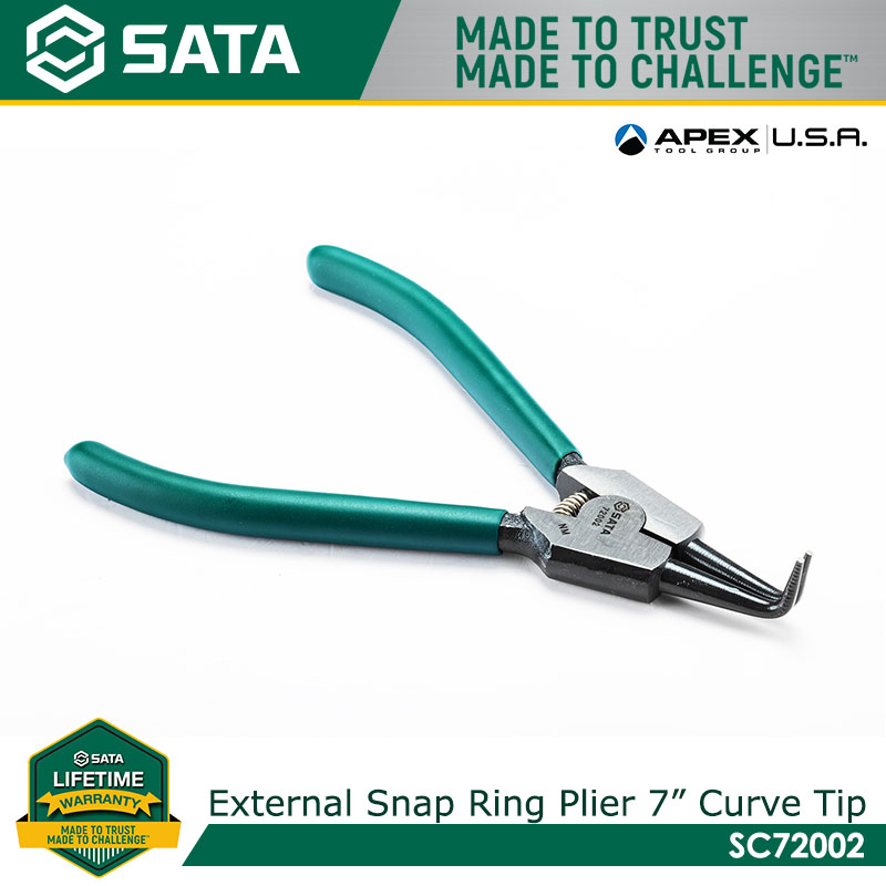 SATA SC72002 External Snap Ring Pliers 7", Straight Tips