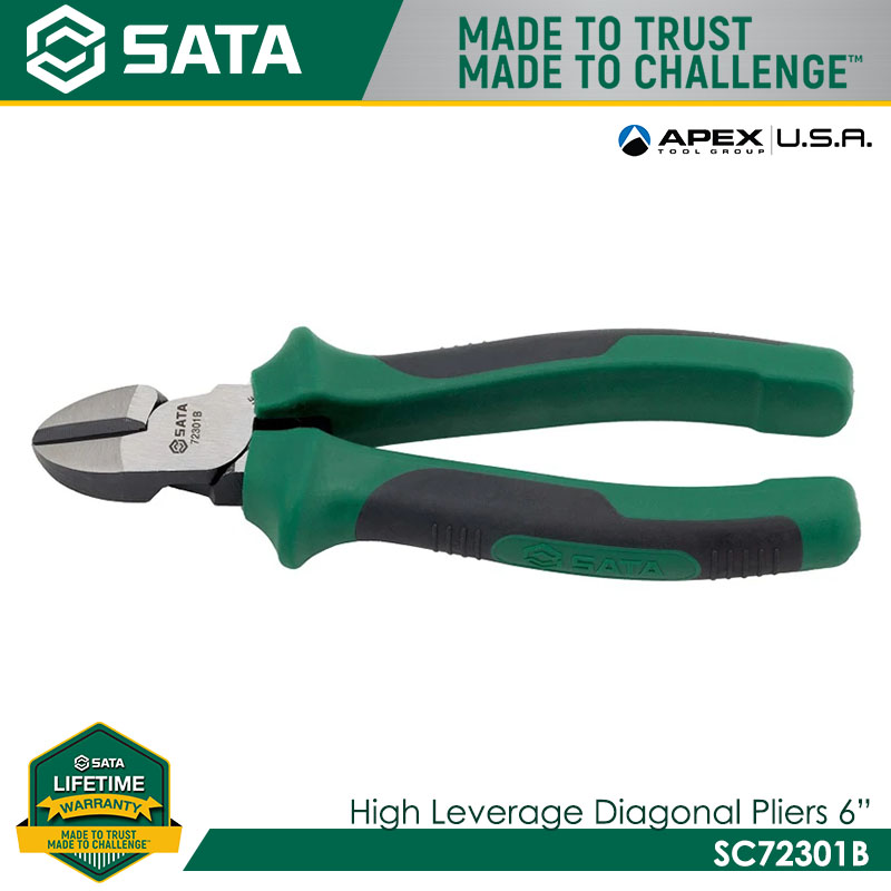 SATA SC72301B High Leverage Diagonal Pliers 6"