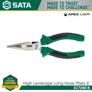 SATA SC72401B High Leverage Long Nose Pliers 6"