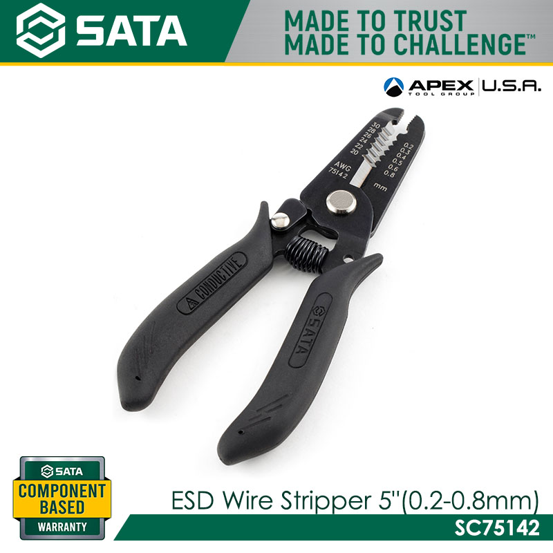 SATA SC75142 ESD Wire Stripper 5" (0.2-0.8mm) - Image 2