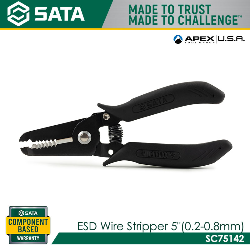 SATA SC75142 ESD Wire Stripper 5" (0.2-0.8mm) - Image 3