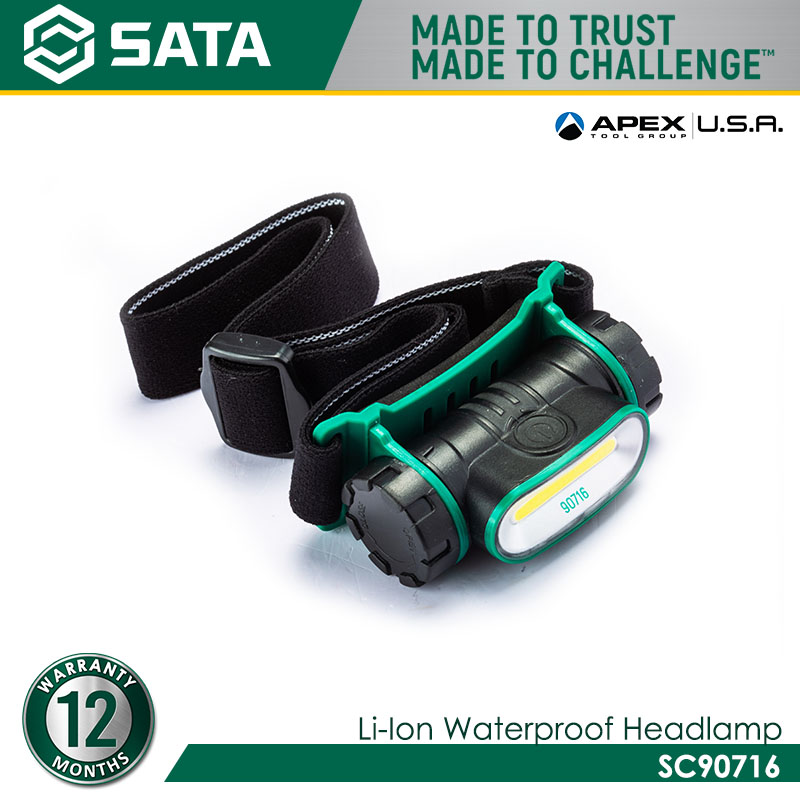 SATA SC90716 Li-Ion Waterproof Headlamp
