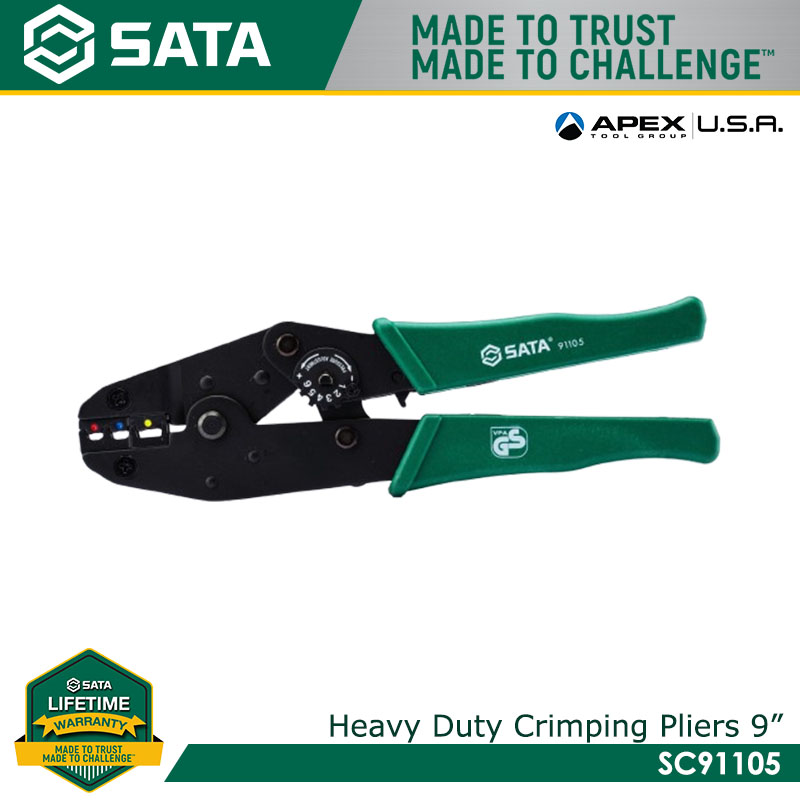 SATA SC91105 Crimping Pliers for Insulated Terminals 9"
