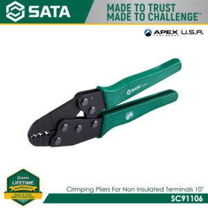 SATA SC91106 Crimping Pliers for Non-Insulated Terminals 10"