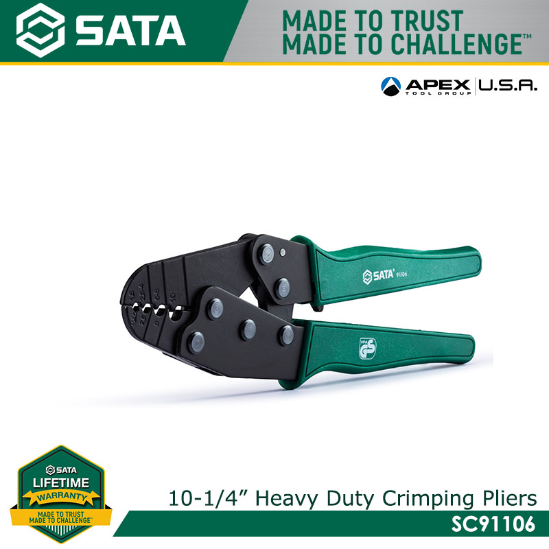 SATA SC91106 Crimping Pliers for Non-Insulated Terminals 10"
