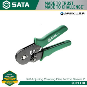 SATA SC91118 Self-Adjusting Crimping Pliers for End Sleeves 7"
