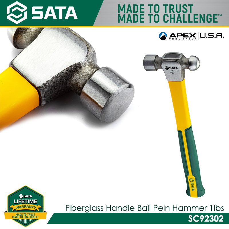 SATA Fiberglass Handle Ball Pein Hammer