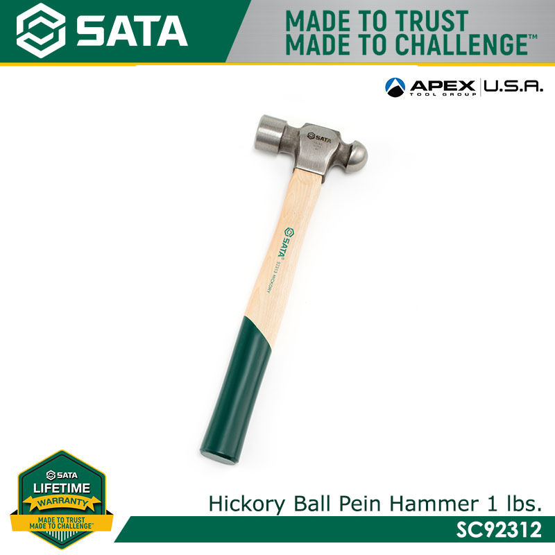 SATA Hickory Ball Pein Hammer (1lbs-2.5lbs)